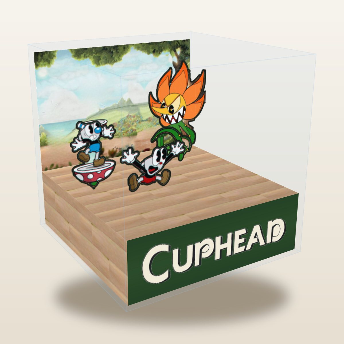 Cuphead cube diorama, Floral Fury