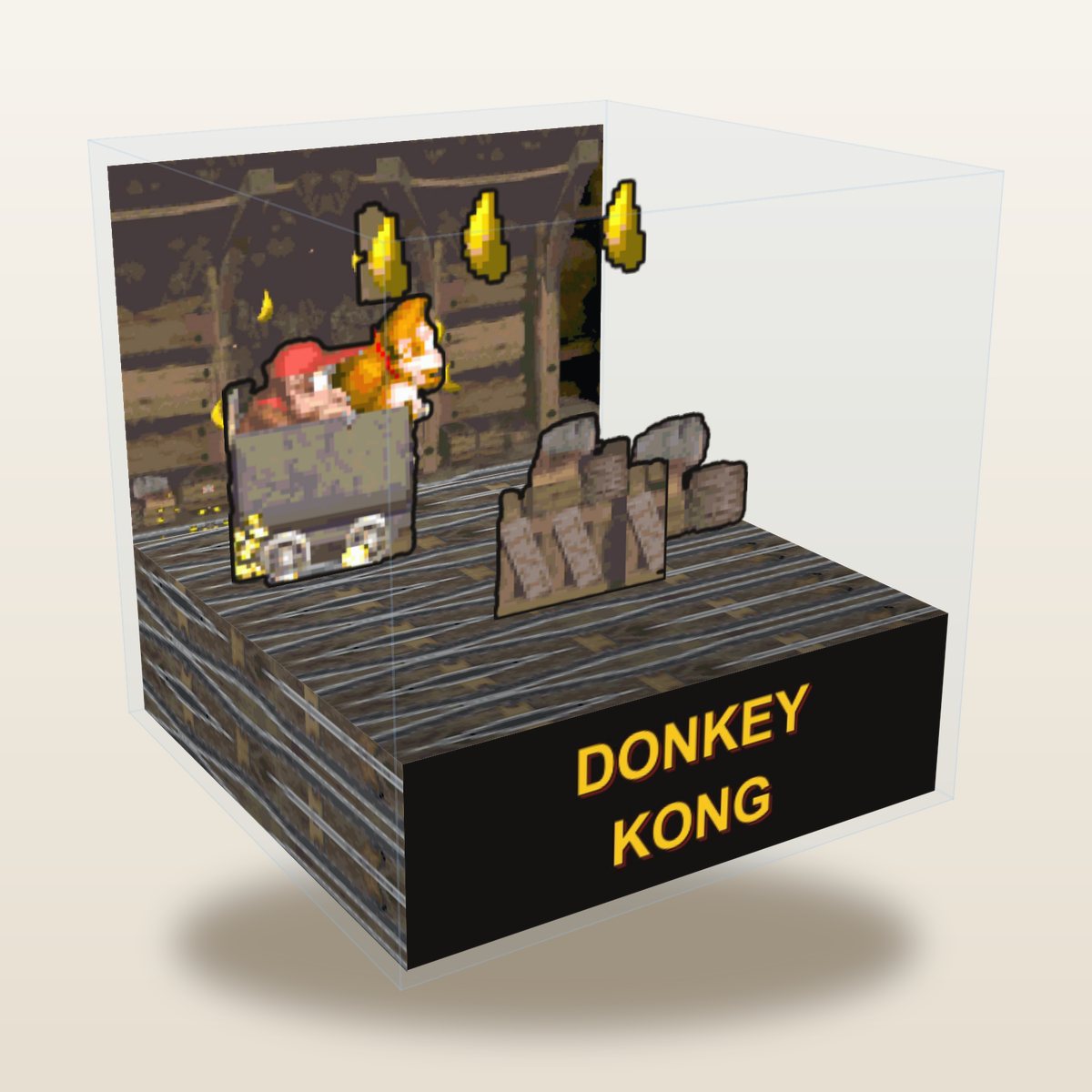 Donkey Kong Country cube diorama, Mine Cart Carnage